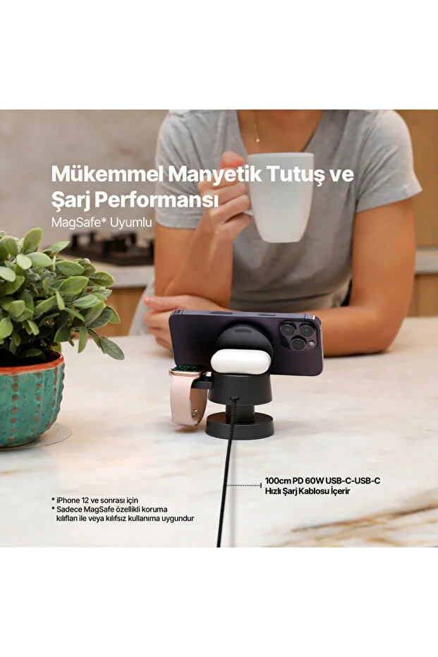 Ttec AirCharger Quattro Mini MagSafe Uyumlu 4’ü 1 Arada 